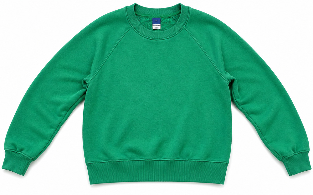 Old Navy Sweatshirt Women XS Green Fleece Pullover Crewneck Casual Cozy Fall
